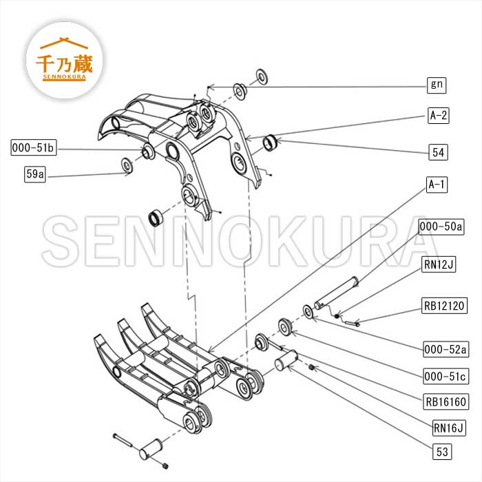 フォーククラブ「キーフォーク」 KF-120X 2点式 10〜13t / 建設機械部品販売サイト 千乃蔵(せんのくら)