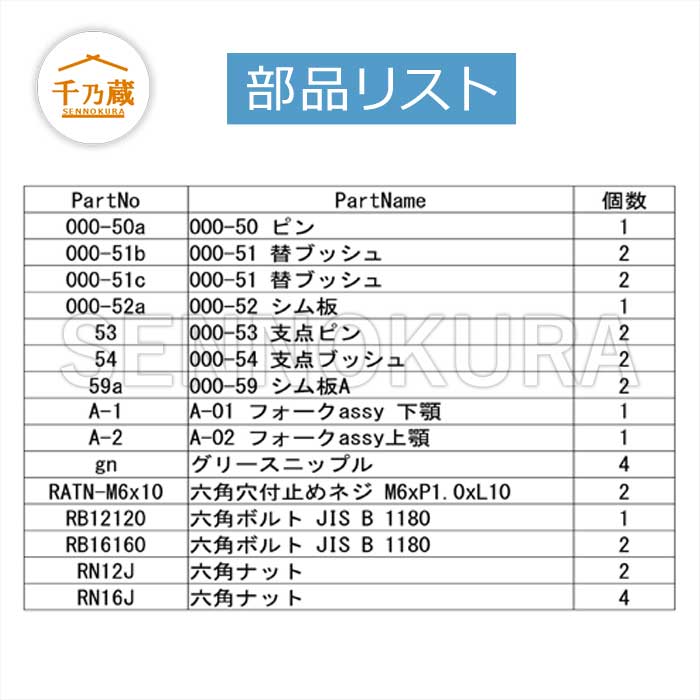 アタッチメント 建設機械 その他メーカー 機械式フォーク キーフォーク KF-20FX 2点式 1. フォーククラブ