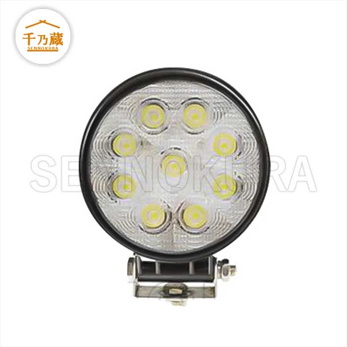 LEDライト(作業灯) 丸型 U字ステー付 L1007-27W / 建設機械部品販売