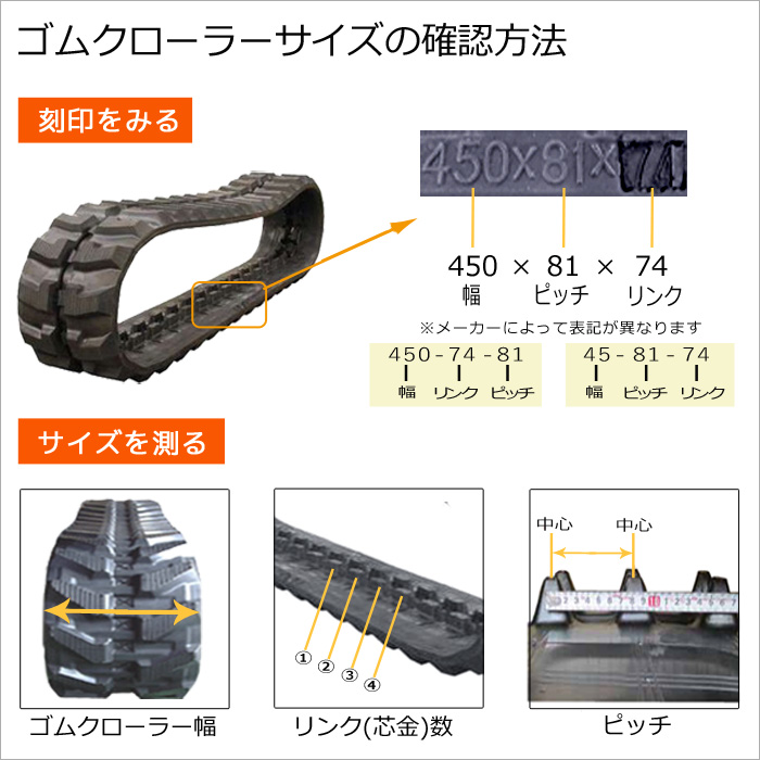 ゴムクローラー 三菱/ 建設機械用 × / 建設機械部品