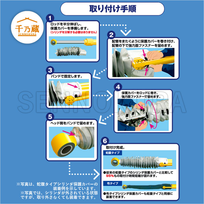 シリンダー保護カバー 布タイプ SK135 ブームシリンダー用